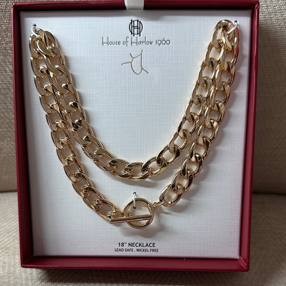 House of Harlow 1960 Chunky Gold Necklace - Picture 1 of 4